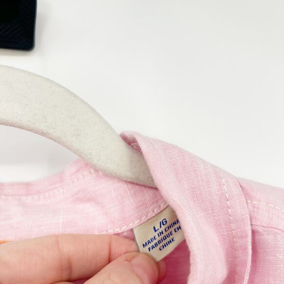 Tommy Bahama Mens Vacation Beachy 100% Linen Button Up Short Sleeve Shirt Size L - Picture 6 of 8